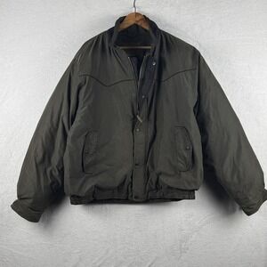 Outback Trading Company Jacket Mens Extra Large‎ Green Quilted Bomber Western